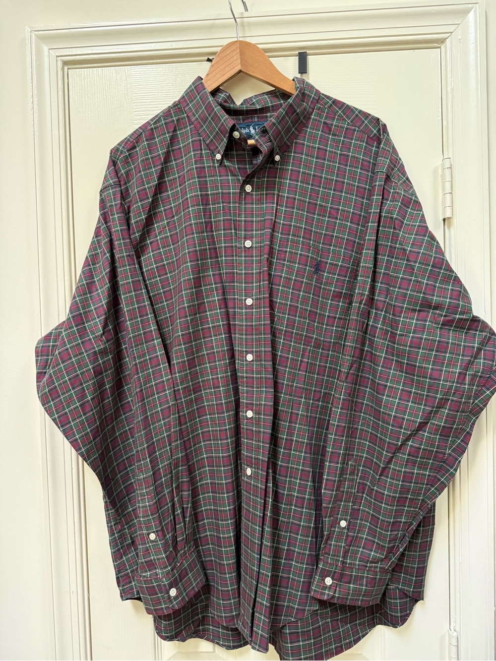 Ralph Lauren Classic Fit Long Sleeve Button Shirt Tartan Plaid Mens Size XXL